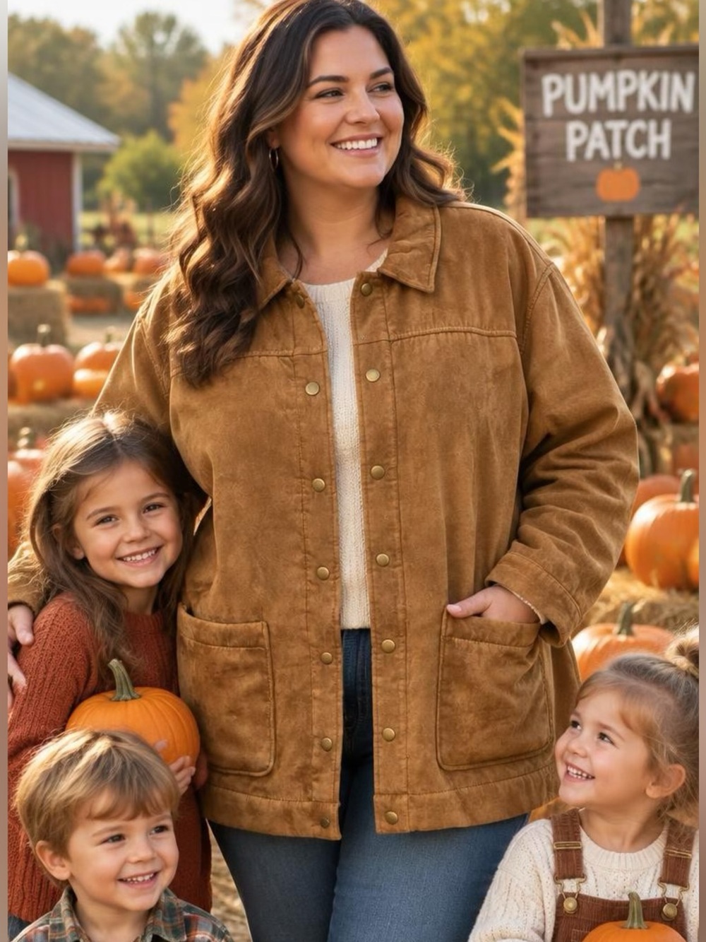 Boston Traders Tan Brown Jean-Style Utility Jacket for Women